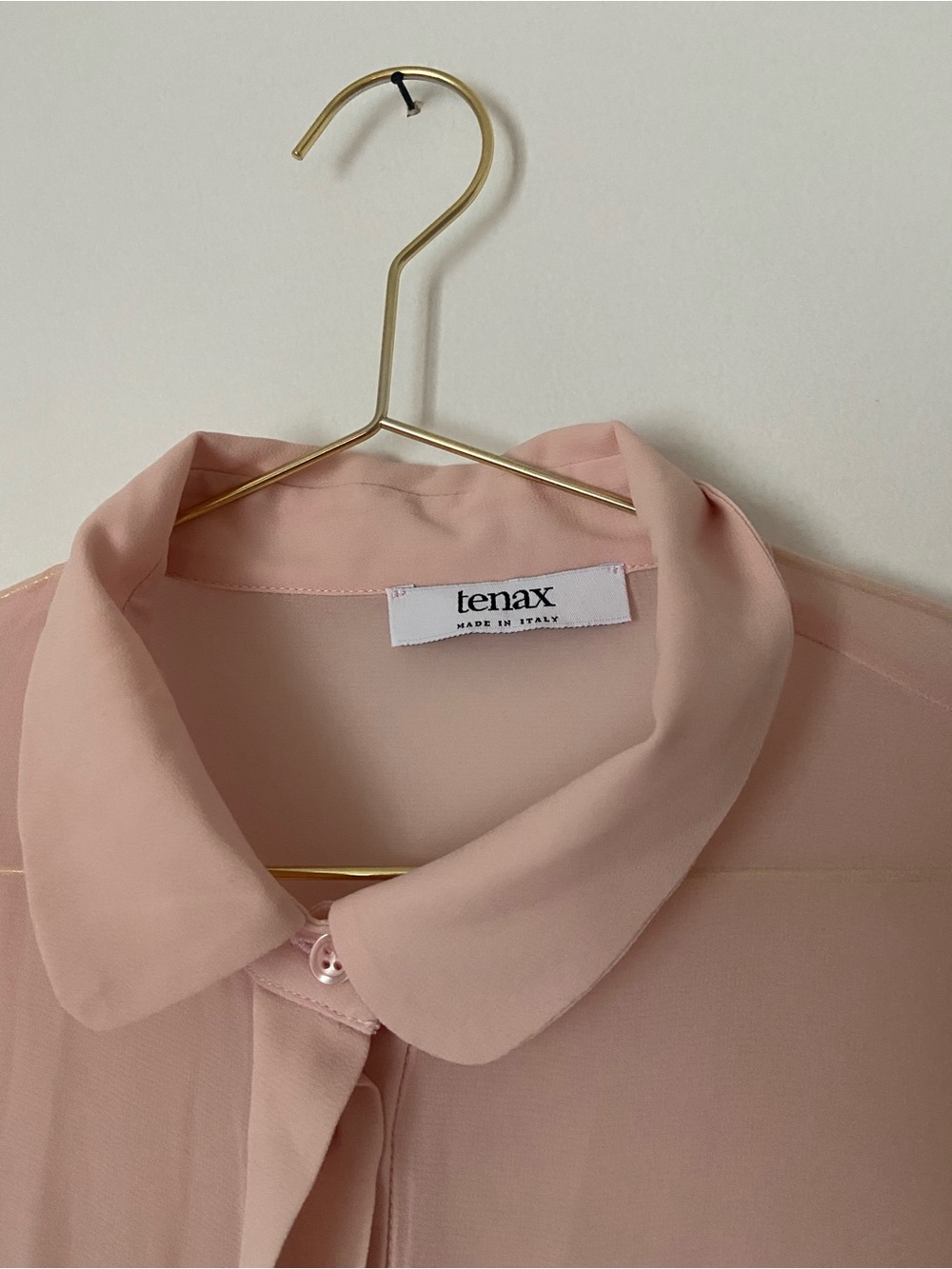 Sheer Pink Ruffle Button-Down Blouse - Picture 5 of 5